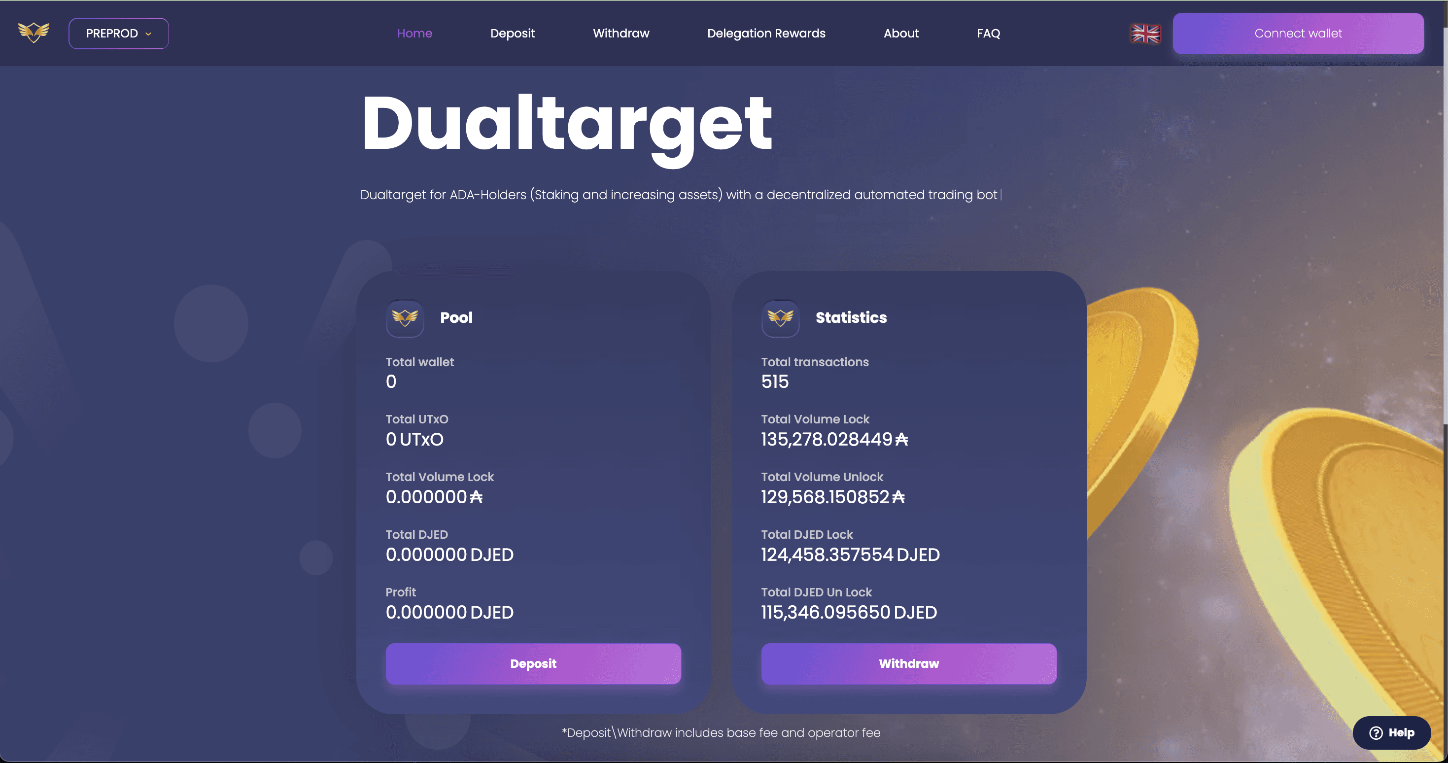 Dualtarget for ADA-Holders (Staking and increasing assets) with a decentralized automated trading bot